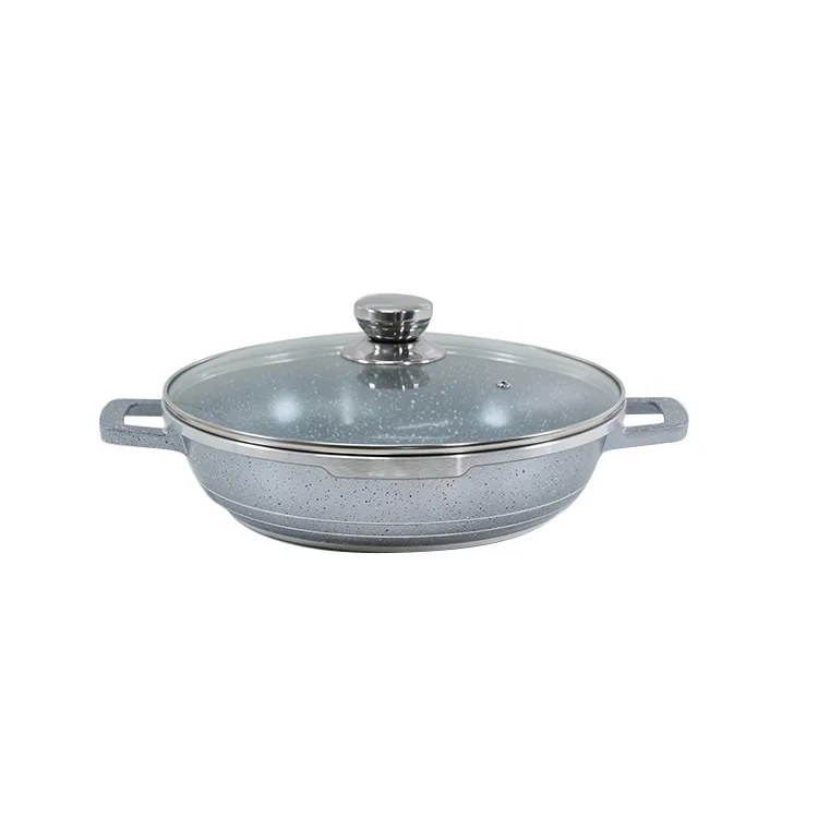 Professional Quality Custom Korean Kitchen 18/8 Tryply Stainless Steel Non Stick Honeycomb Round Stir Frying Pan