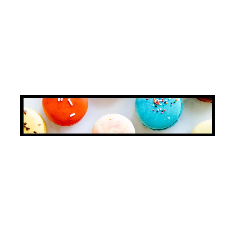 Supermarket 23 Inch Wide Digital Advertising Signage Edge Shelf Stretched Bar Lcd Display