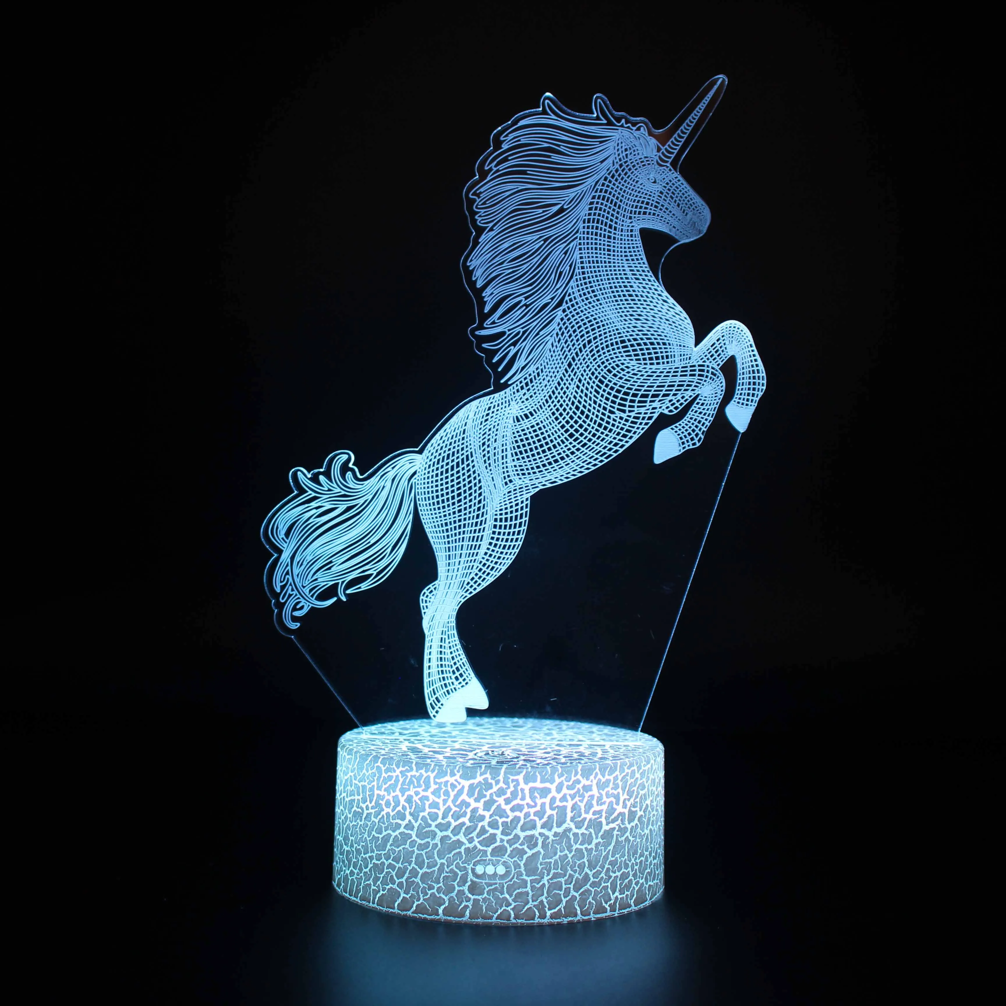 Unicorn 7 Colors Change + Remote Control Kids Night Light Illusion Lamps For Indoor Desk