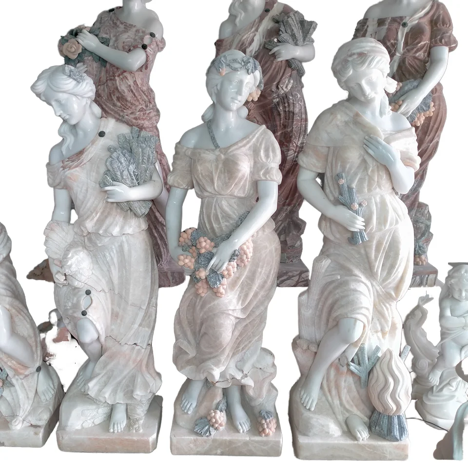 Marble Stone Carving Sculptures Life Size Statue For Outdoor Customize Sculpture