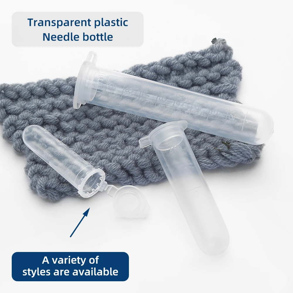 JP Wholesale Various Sizes Transparent Sealed Bottles Plastic Transparent Big Eye Needles Bottle