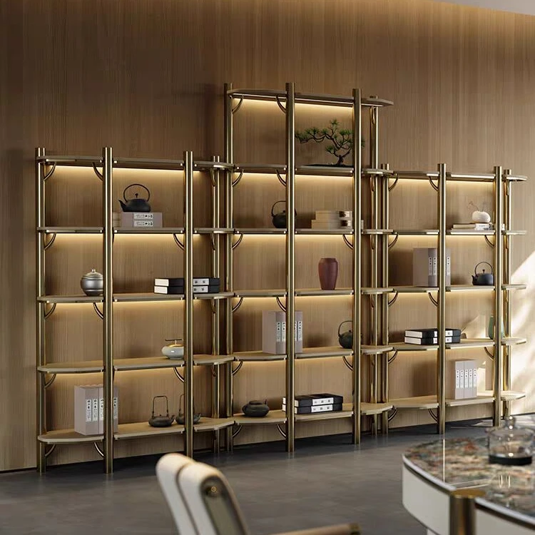 Light luxury modern simple creative office multi-layer floor storage decorative shelf designer bookshelf