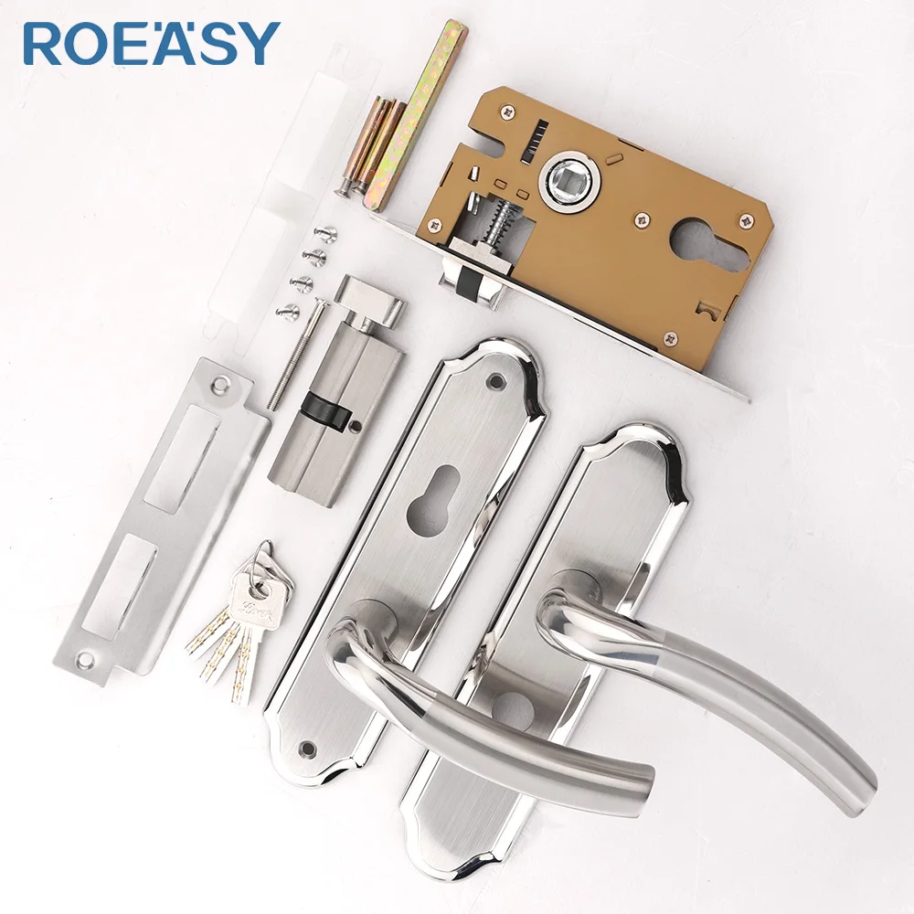 Roeasy price mortise door lock with cylinders use stainless steel use high security mortise aluminum door lock