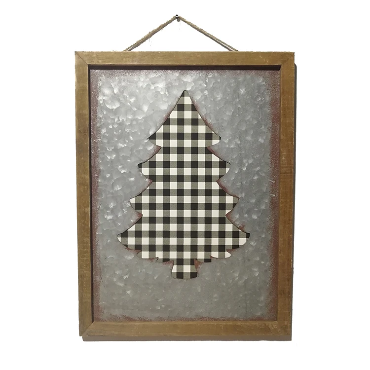 
Wholesale china supplier indoor christmas wooden decorations plaque sign 