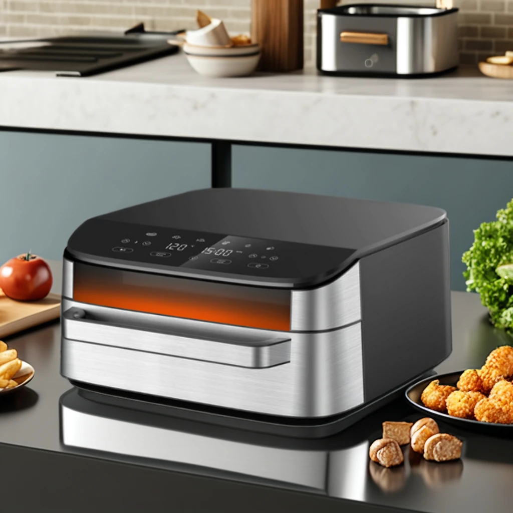 2 in 1 Multipurpose Air Fryer Pizza Oven Combo 4L Countertop Electric Convection Crisp Bake Dual Heat for Home or Hotel