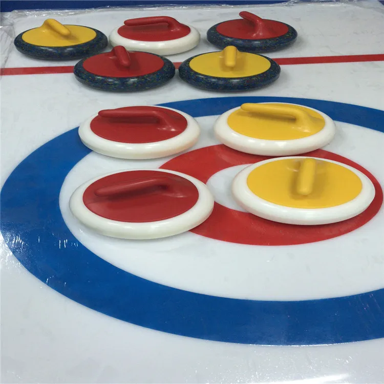 Wholesale Mobile Artificial Ice Rink Curling Game Board For Entertainment Use With Curling Stones For Club Curling Game