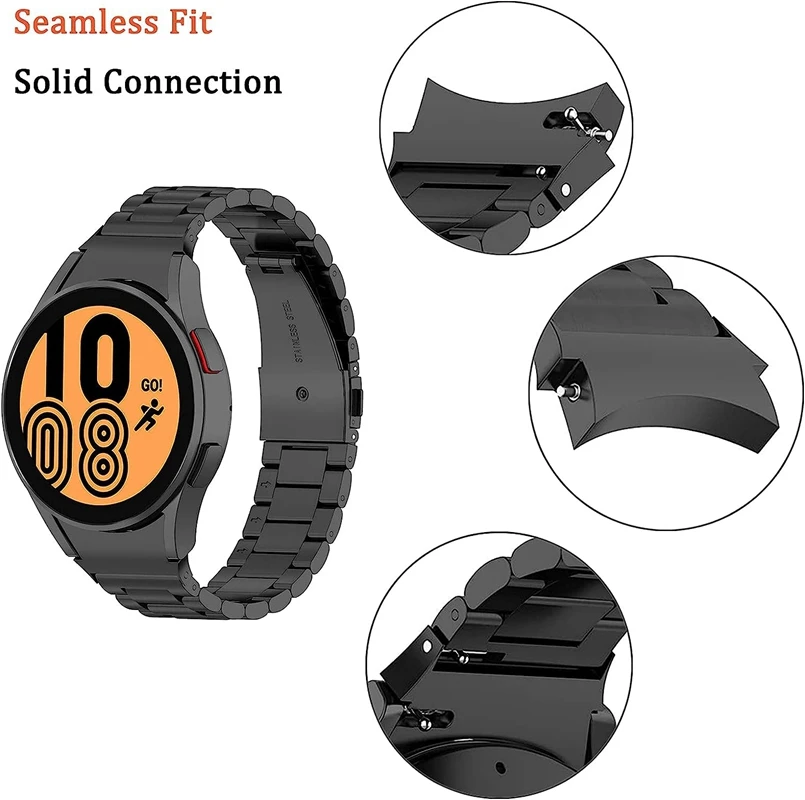 20mm Stainless Steel Watch Straps Accessories Connector For Samsung Galaxy 4 5 pro Watch Classic Band Adapters With Spring Bar