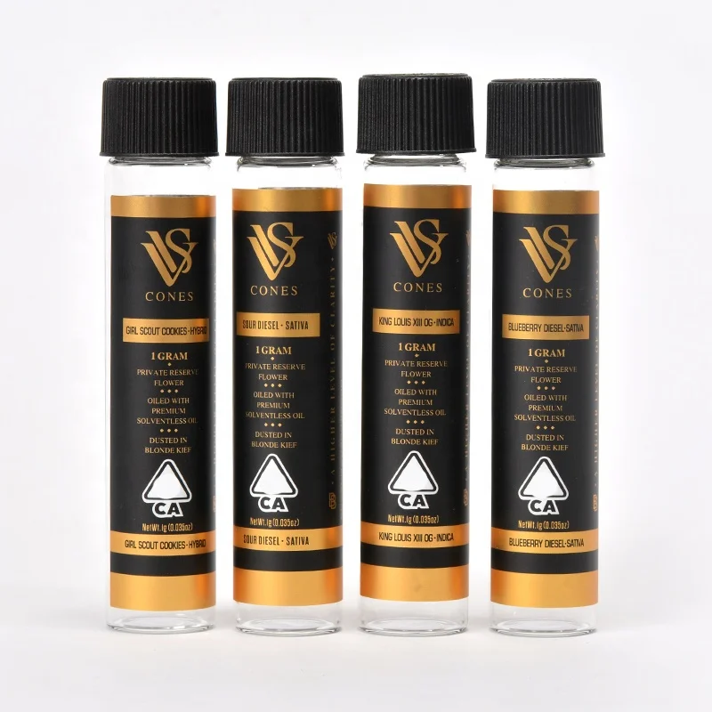 
new pre rolled cones childproof hat galss only tube packing for joint roller flower bottle anti-roll cone 