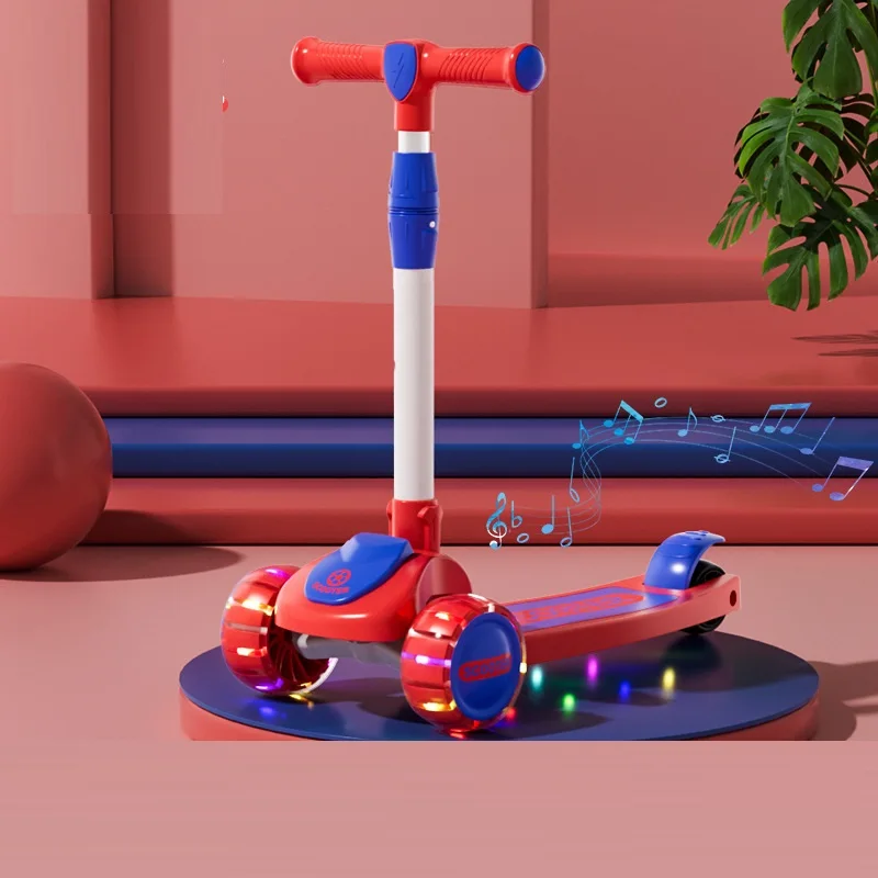 Factory Direct Selling Electric Scooter Flash Wheels Foldable Scooter With Music