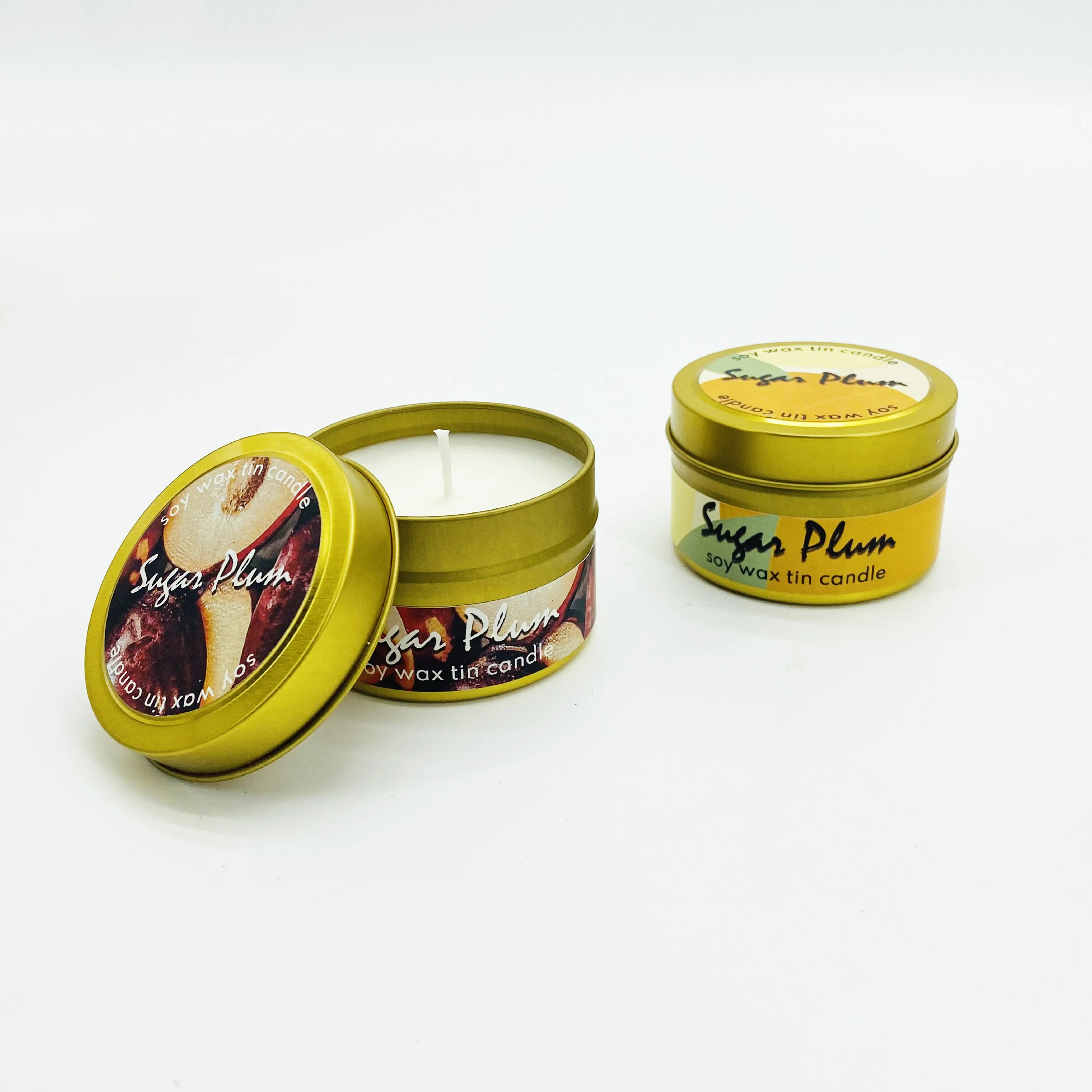 Wholesale Custom Home Decor Tin Jar Organic Aromatherapy Soy Candle Private label High Quality Christmas Luxury Scent Tin Candle