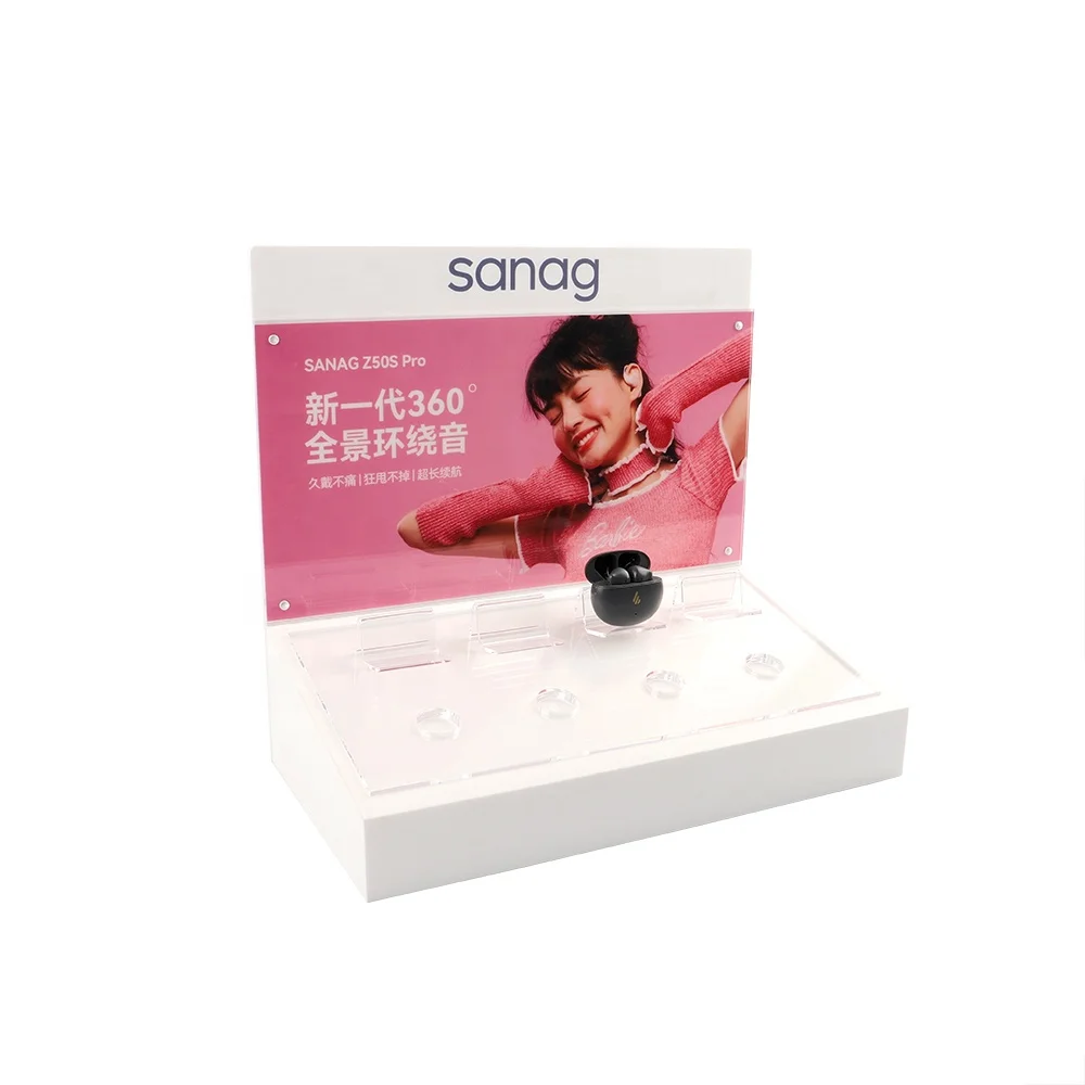 Hot selling custom acrylic headphone desk stand acrylic picture holder stand with magnets