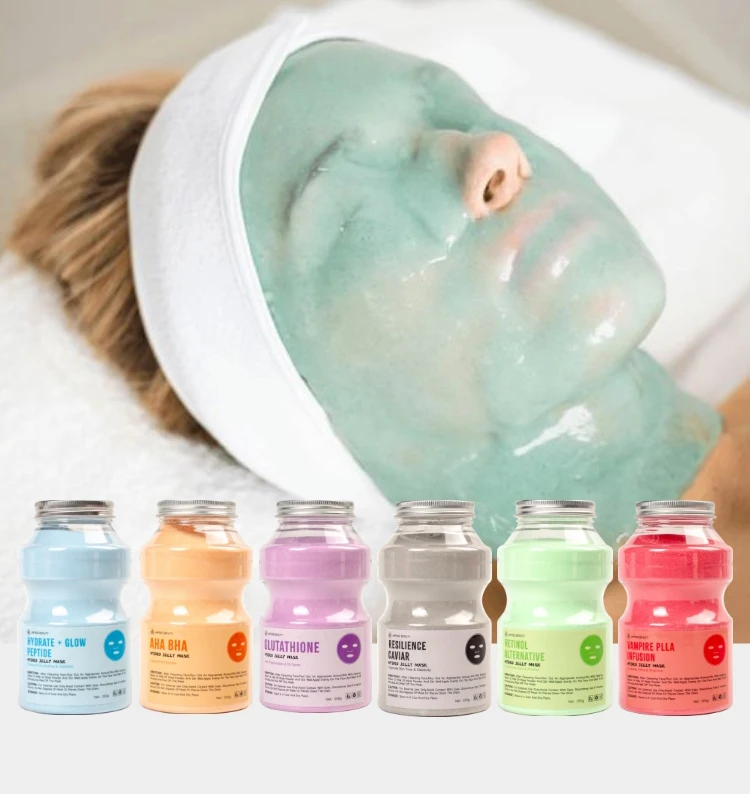 JMFREE OEM/ODM Jelly Mask Powder Beauty Salon SPA Skin Care Whitening Rose Collagen Peel Off DIY Rubber Facial Jelly Mask