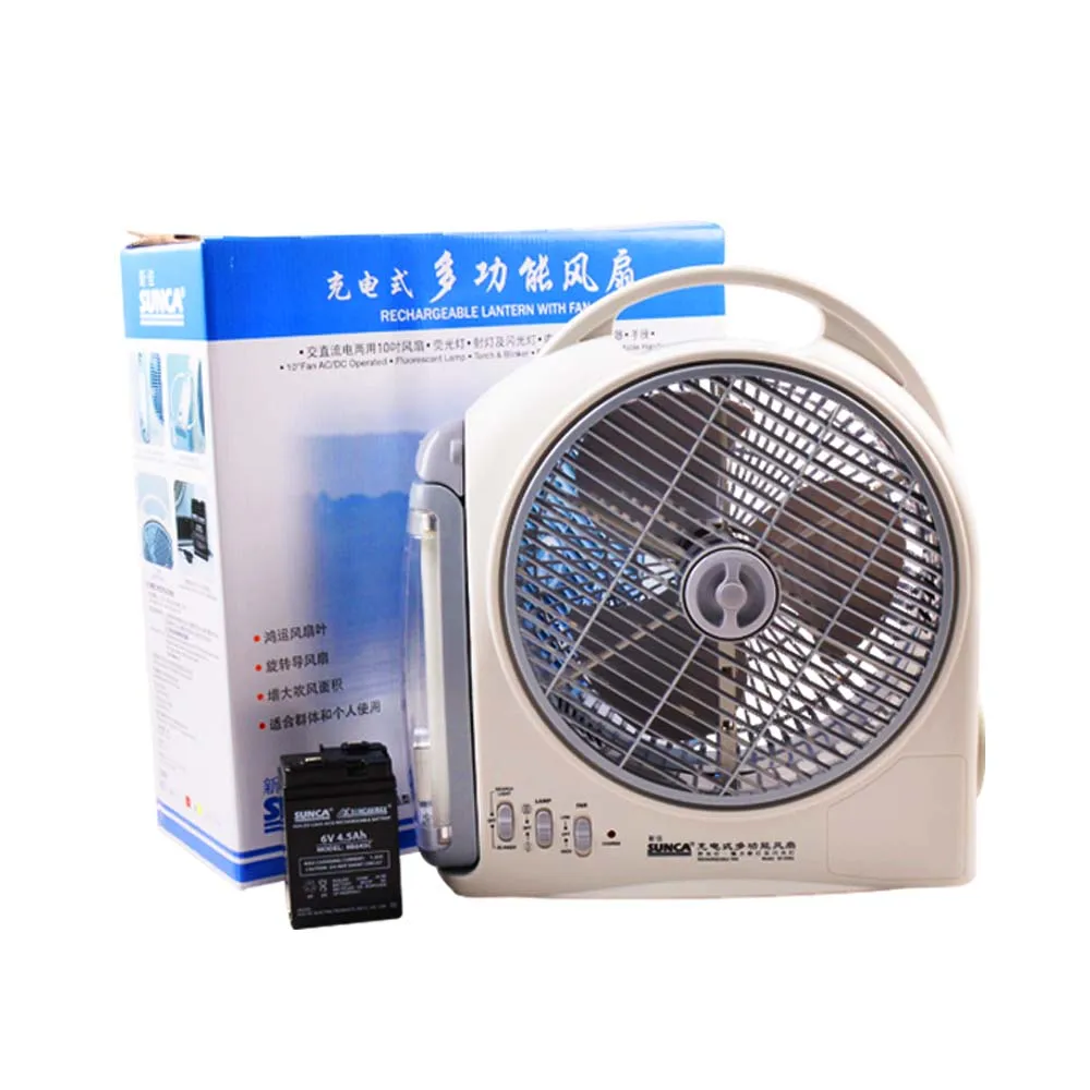 SUNCA   tthe latest Portable  High quality plastic rechargeable fan with light mute desk fan indoor outdoor are available