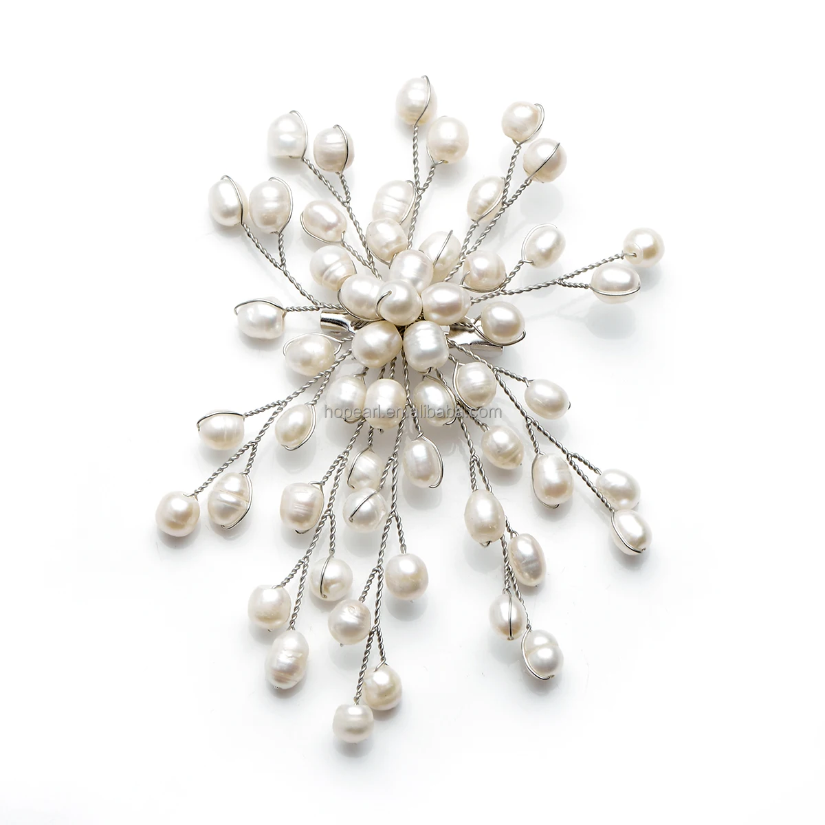 BRH46 Женская Брошь из пресноводного белого жемчуга
