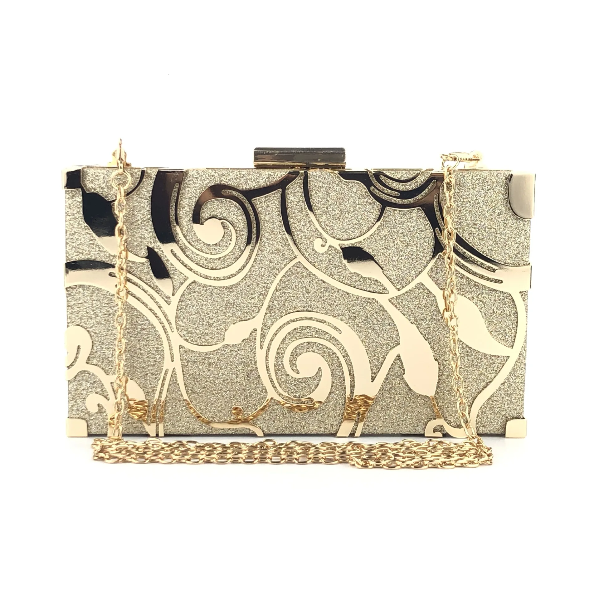 
Wholesale Ladies Fashion Gold Silver Shiny Metallic Wedding Bridal Party Messenger Clutch Bag Evening Bags ladies handbags 
