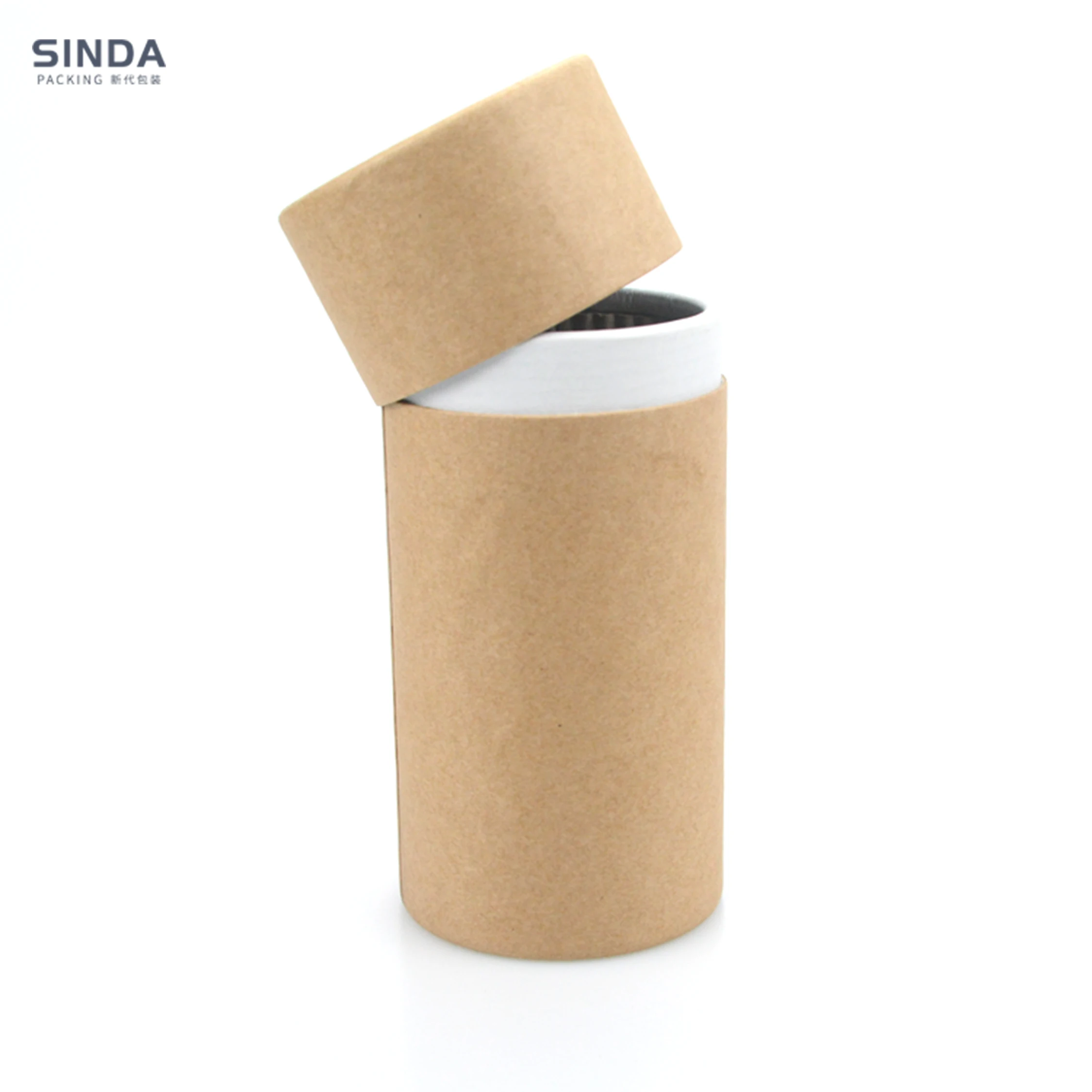 Recycled cylinder shape box custom cardboard paper tube package for gift kraft paper tube