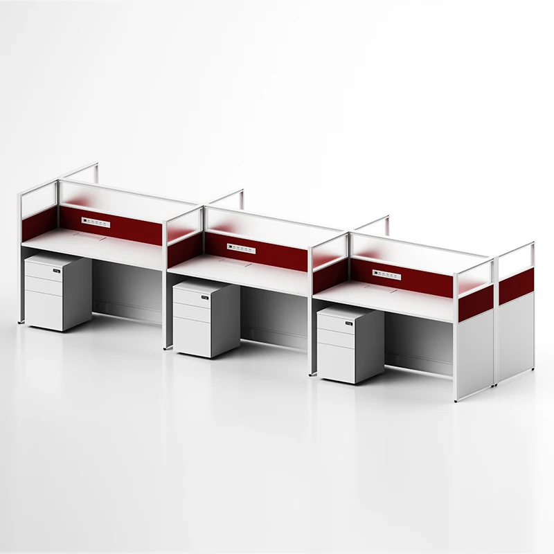 Wholesale Co-working 4 People Office Cubicle Workstations Desk Modern Office Partition Workstation Tables with Drawer