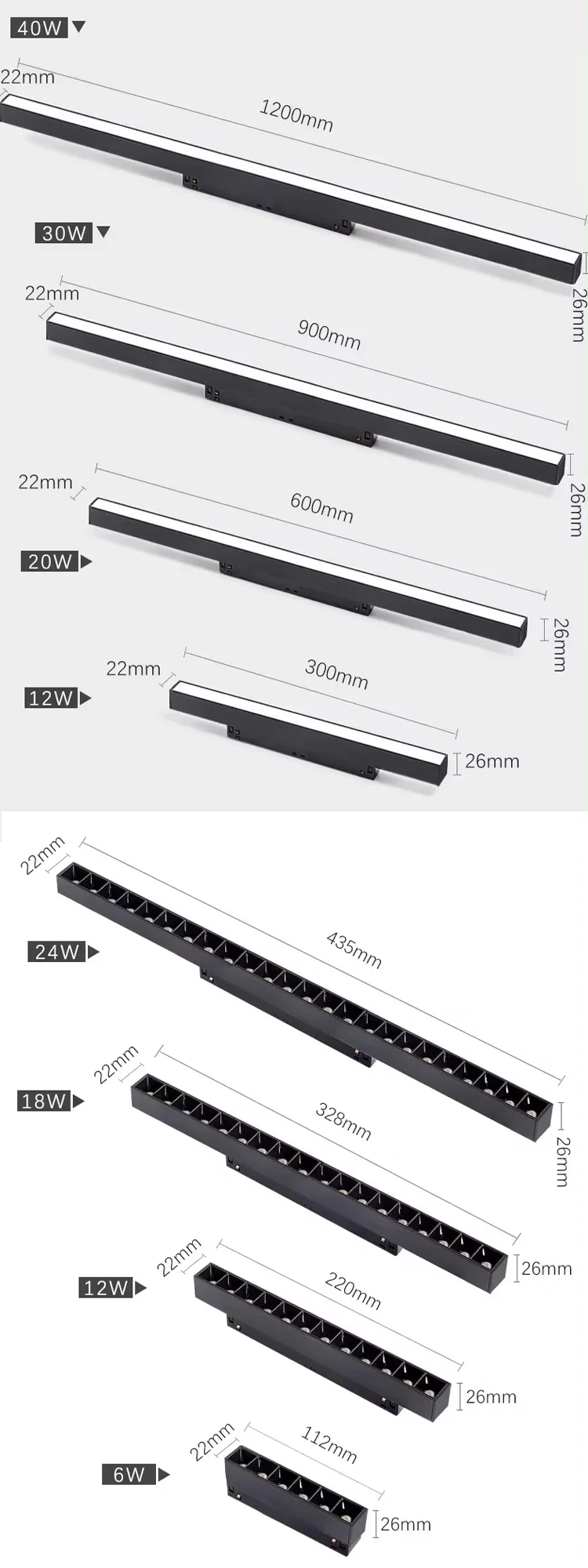 Aluminum Linear Rail Section Magnet light tracklight