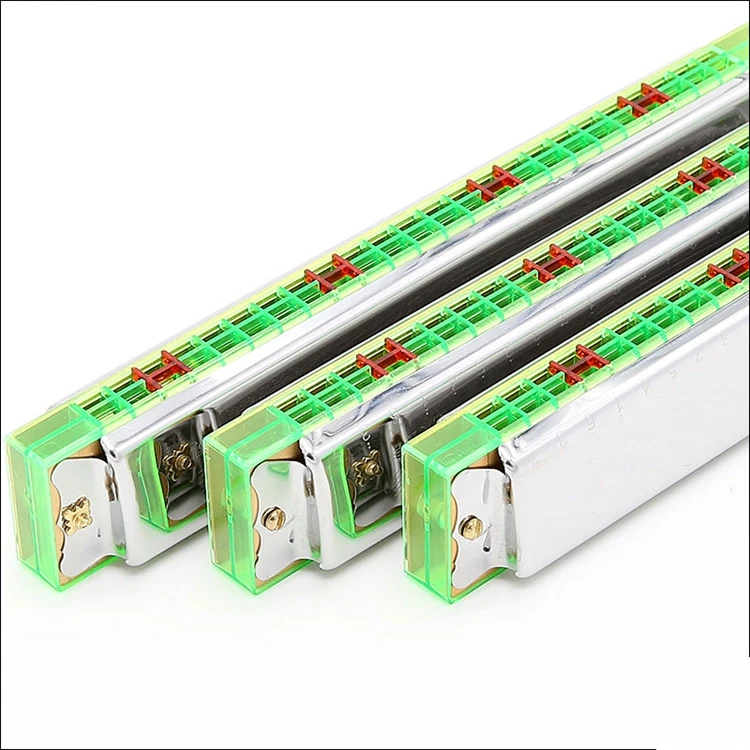 
Qimei Stainless Steel 24 Hole Double Sided Harmonica Polyphonic C G Diatonic Harmonica Musical Instrument For Beginner 
