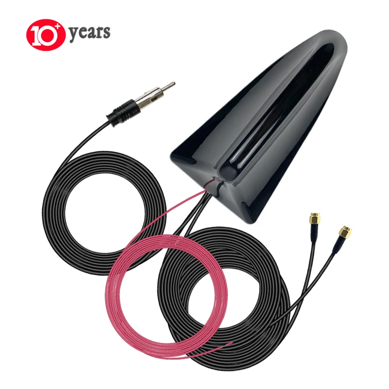 High Gain Car Roof FM AM DAB GPS Magnetic Mount Shark Fin Aerial 3000mm Cable with SMA Connector