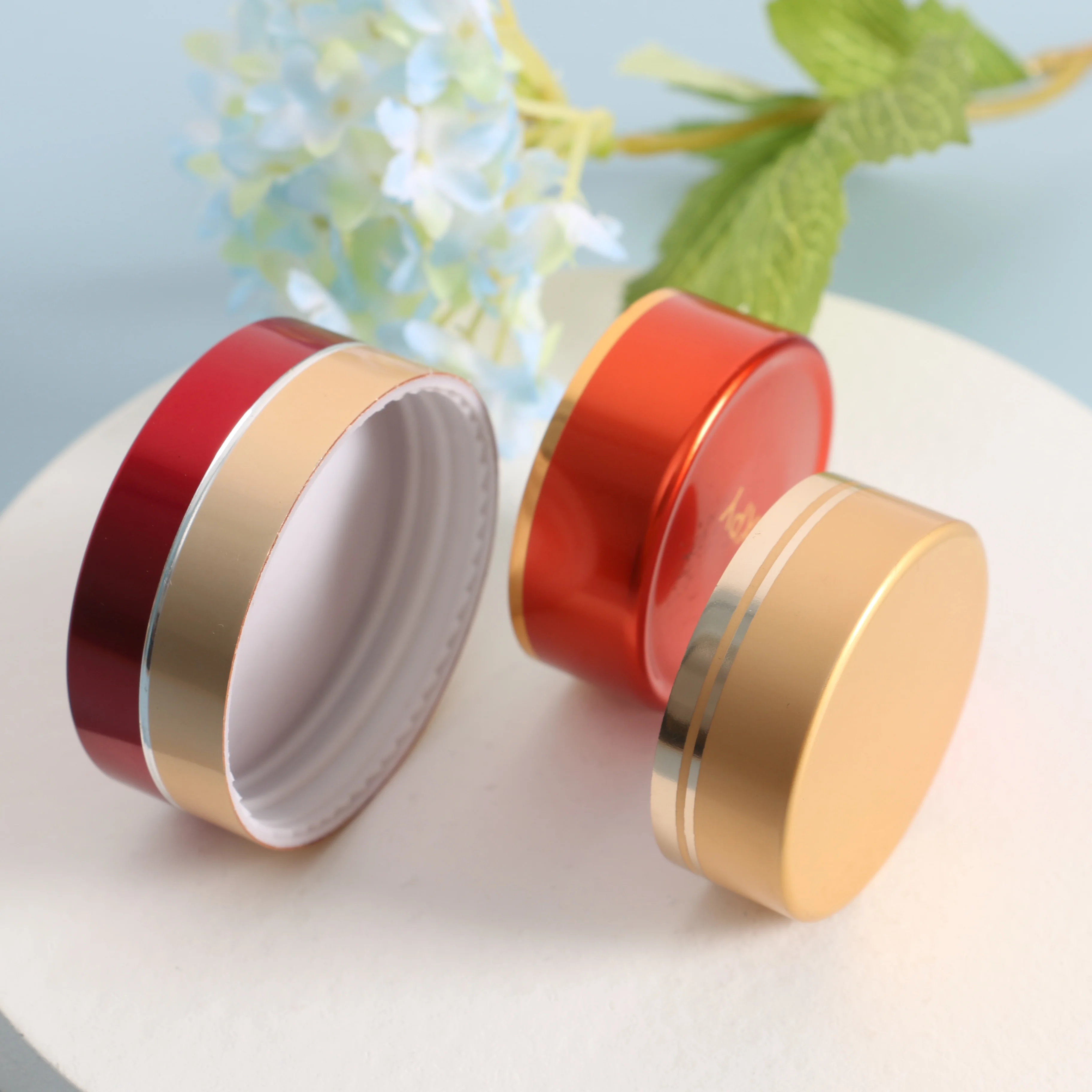 70-400 aluminum cans or aluminum bottles with brushed crimp tamper evident  twist caps for toothpaste copper color hollow out
