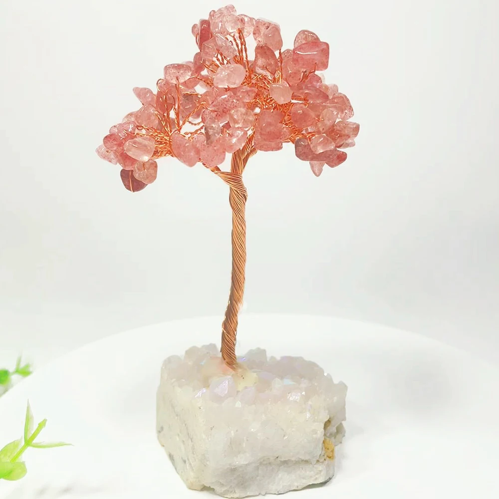 High Quality Healing Crystal Money Tree Aura Angle Cluster Base Crystal Tree