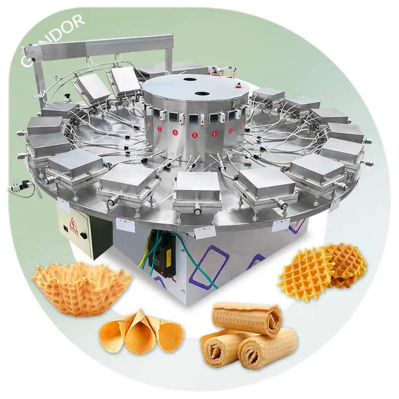 The Wafer Cone Production Line Used Semi Automatic Stroopwafel Egg Roll Sugar Cone Machine