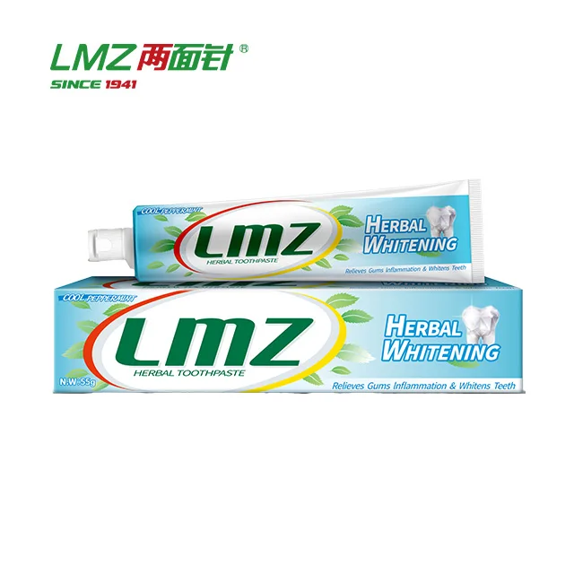 LMZ Adult Basic Care Chinese Herbal Toothpaste Fresh Mint Flavored Whitening Toothpaste for Healthy Teeth Free Sample 55g