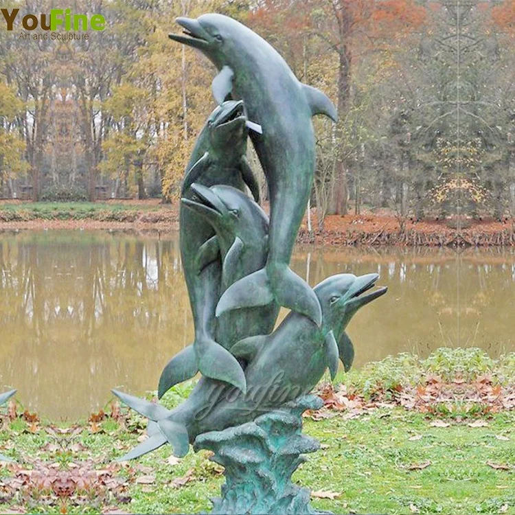 Modern Garden Killer Whale Bronze Outdoor Decorative Fountain