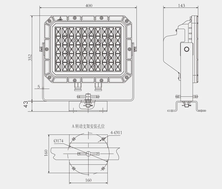 Светодиодный прожектор 100 Вт 10000lm для судне 100w