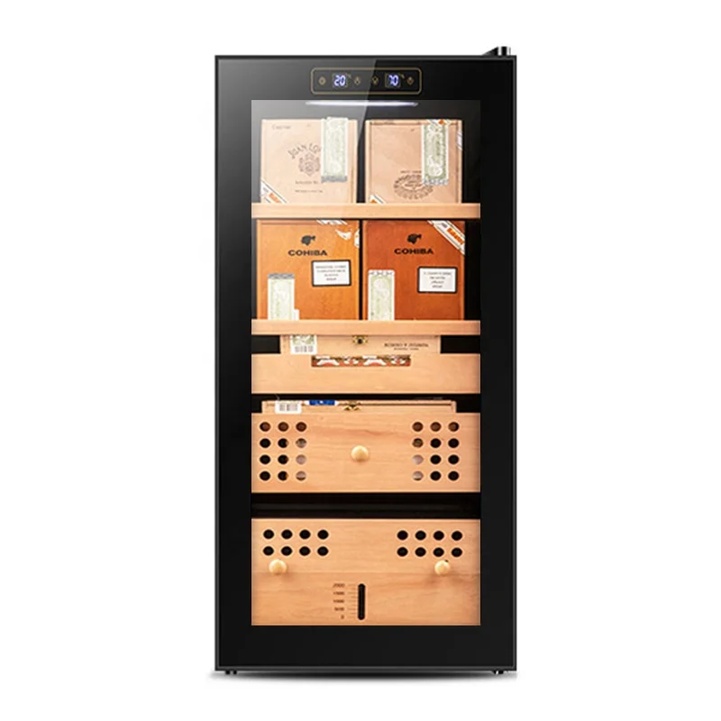 Made In China Wholesale 500 Luxury Refrigerated Automatic Temperature Control Herb Wine Cigar Refrigerator Humidor