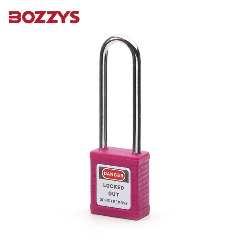BOZZYS Loto Safety Padlocks with 76mm Steel Shackle And laser engraving for Overhaul of Industrial Equipment