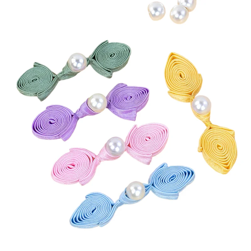 Hand button cheongsam eight satin pearl heart Chinese decorative buttons Tang costume ethnic clothing accessories