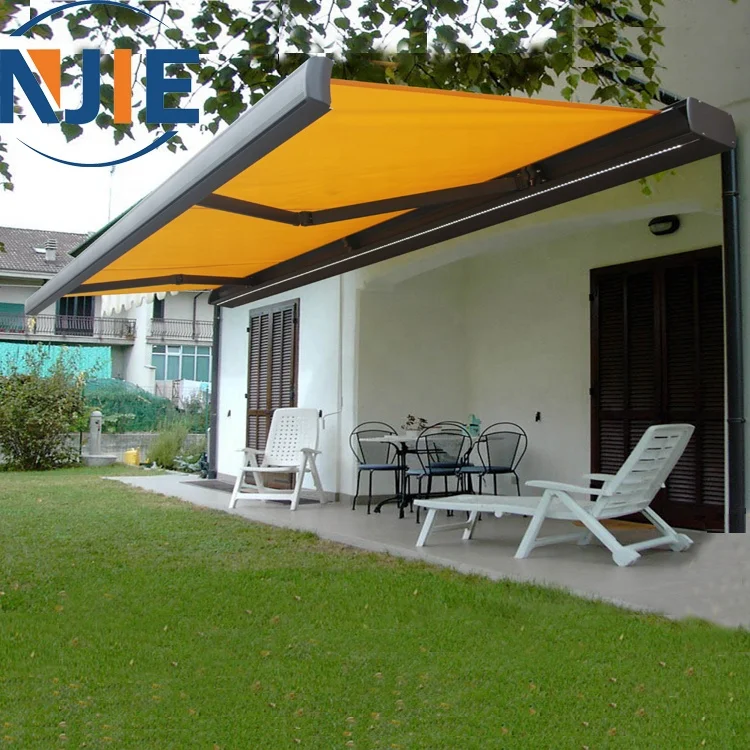 
China aluminum chain arm electric full cassette retractable folded arm awnings / awning for garden sale 