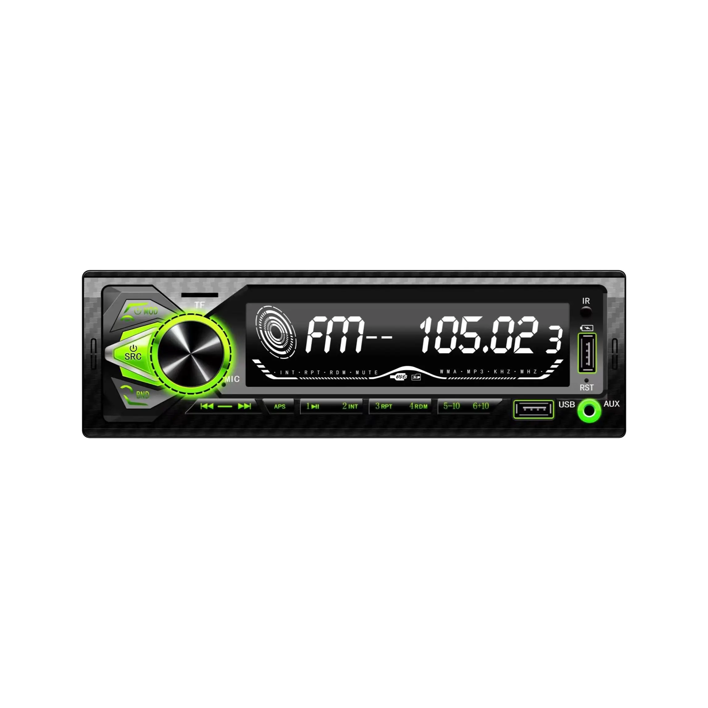 BT Car Stereo Radio Receiver Single Din Mechless Digital Media Receiver Support FM/AM/USB/SD/FLAC/MP3/Aux-in with 7 Color