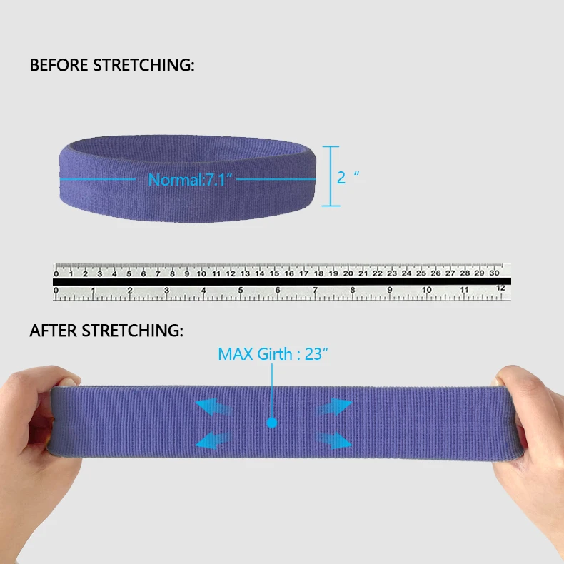 New Fashion Smooth Thin Home and Outdoor Athletic Nylon Sweatband Headband and Wristband