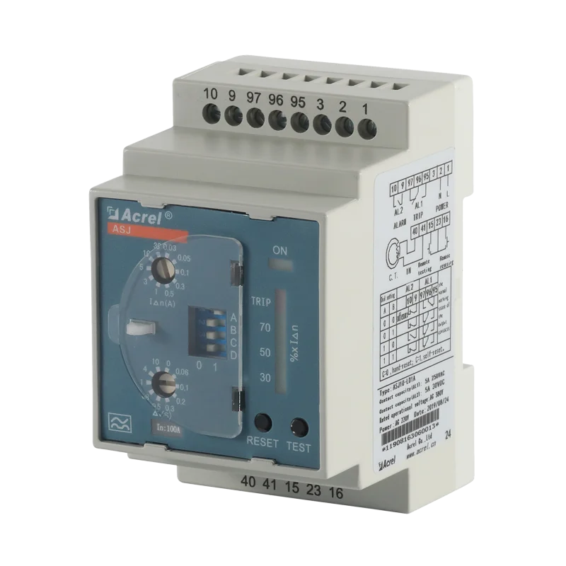 Acrel new arrival Din rail mount action relay of residual current with Current overload monitor ASJ-LD1A