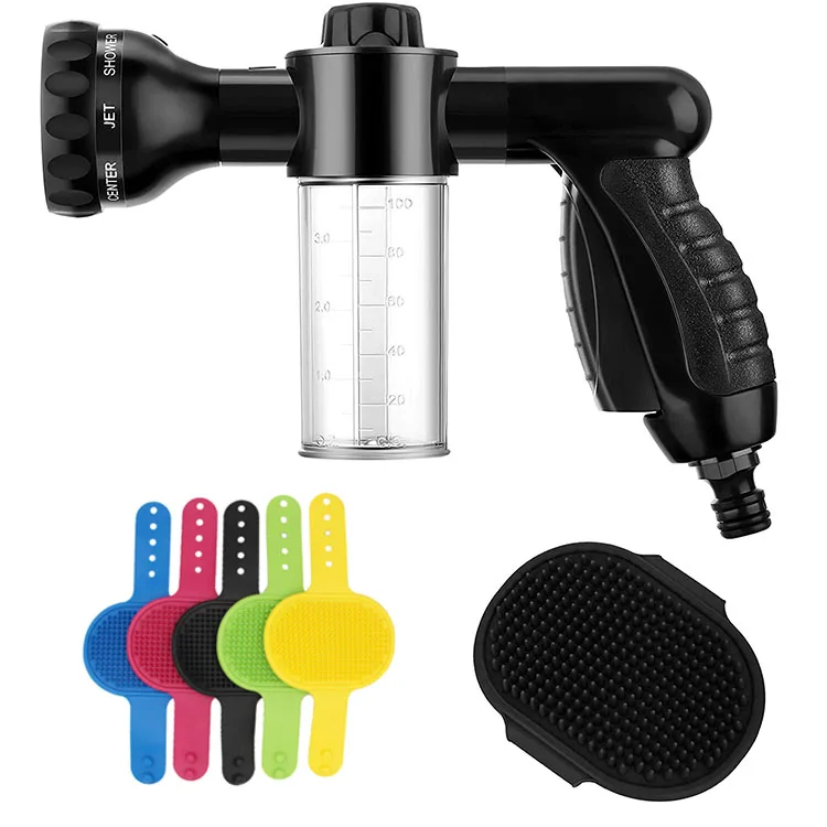 Hair Remover Equipment Pet Grooming High Pressure Nozzle Water Gun Dog Shampoo Massage Bath Brush Set