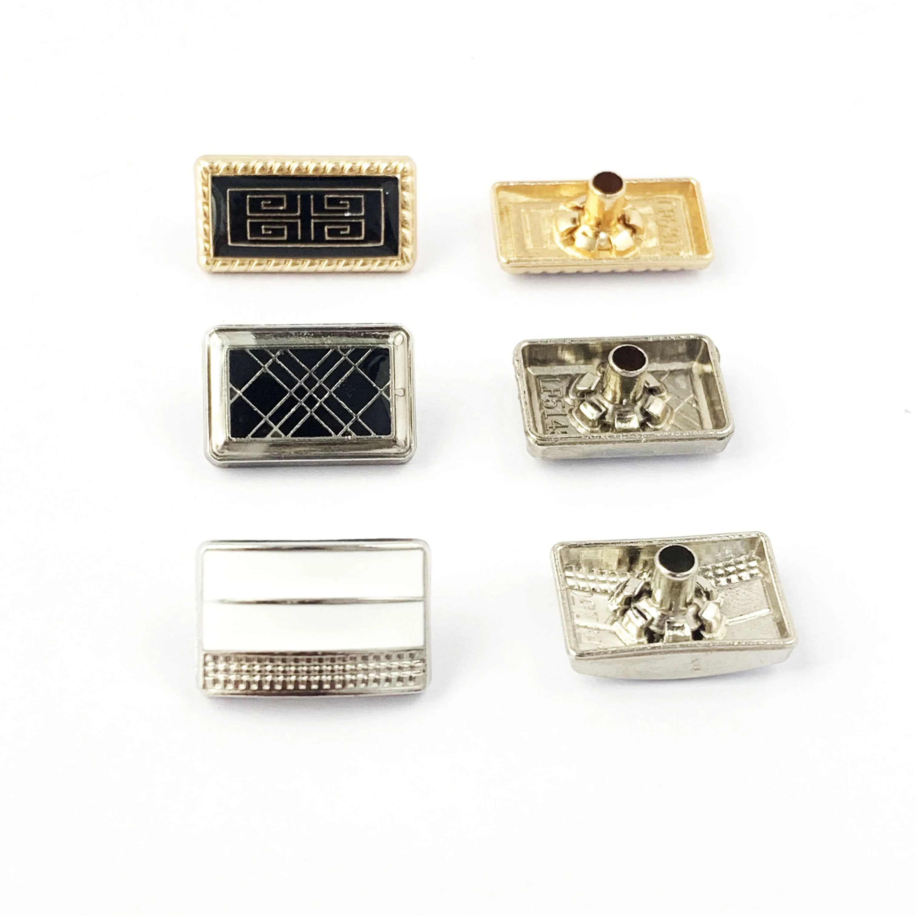 Wholesale custom Fashion stainless steel metal press snap button  Zinc Alloy square Snap Button