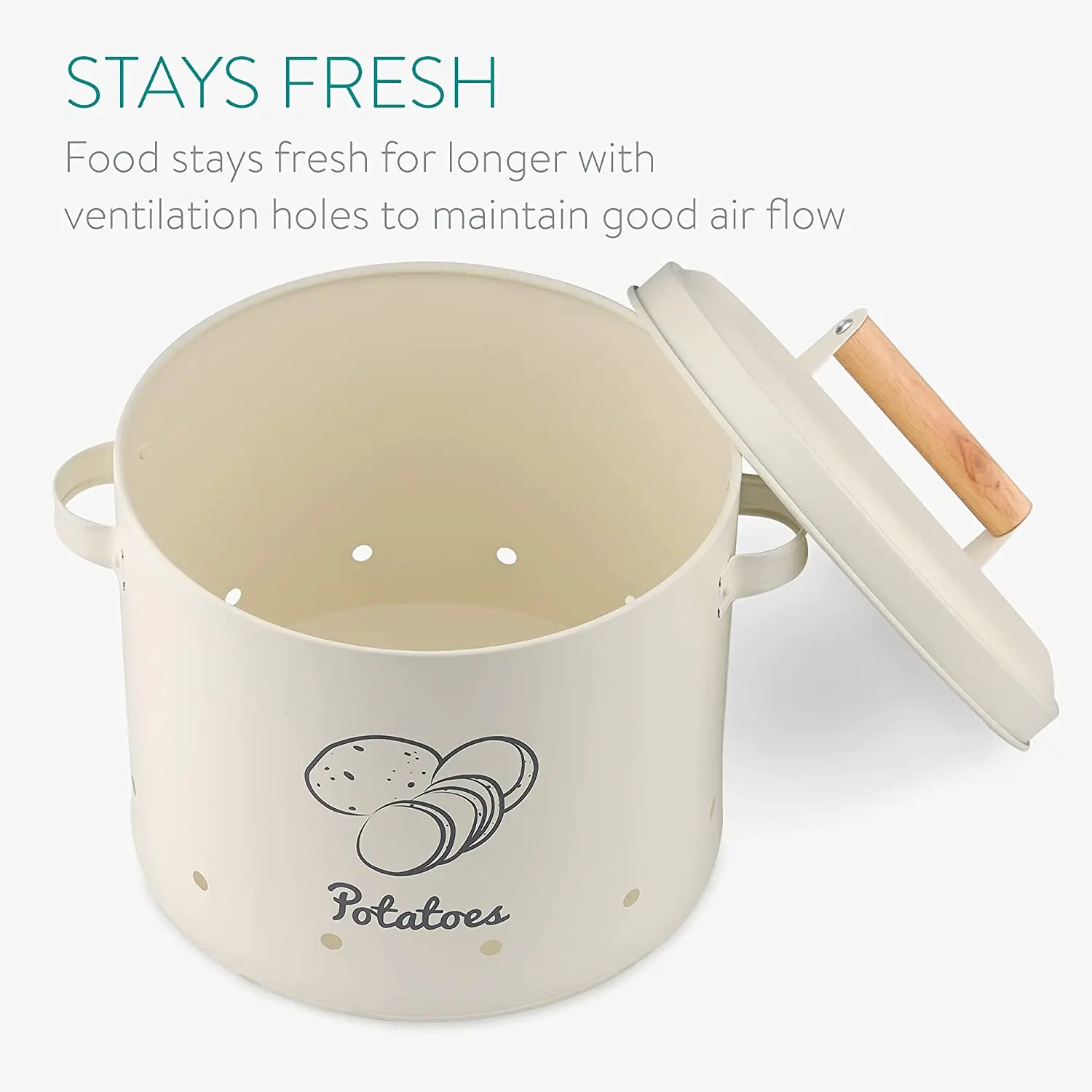 Farmhouse Metal Potato Onion Garlic Canister Sets for Kitchen Counter