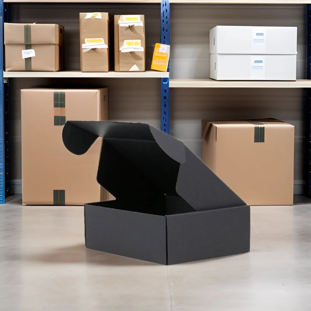Black Printed Cardboard Paper Gift Box for Clothing Shoes Electronics Packaging for Craft Use for Shipping and Mailing