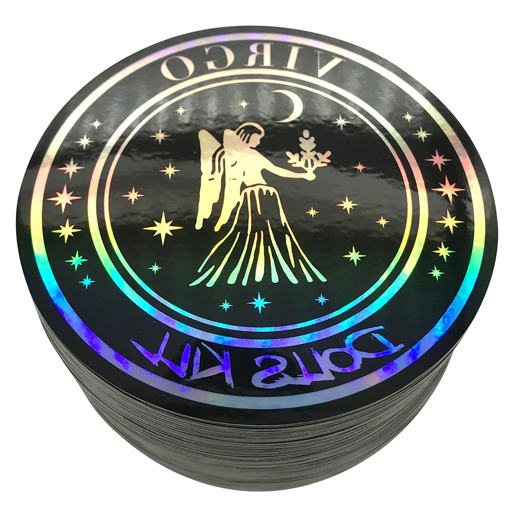 Самоклеящаяся водостойкая Лазерная рекламная высекающая наклейка круглый голографический подарок наклейка лист