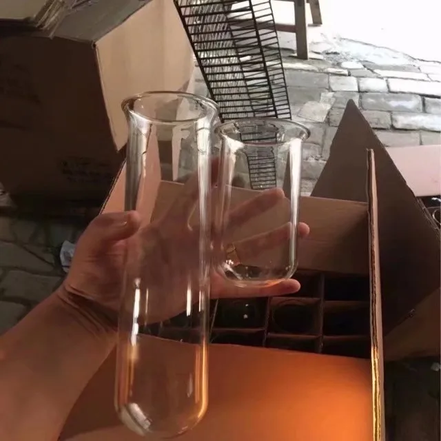 Transparent Glass Test Tube With Round Bottom for Lab Use