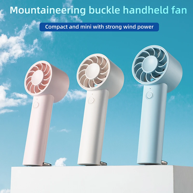 Portable High-Speed Mini Handheld Travel Fan USB Type-C 3 Speed Portable Stand & Handheld Fan With Hook Buckle For Outdoor Use