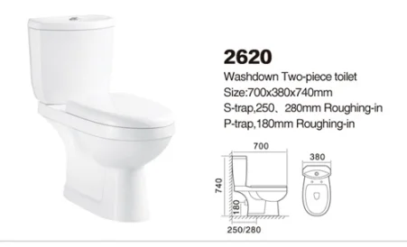 high quality with good price modern bathrooms ceramic material two piece toilet