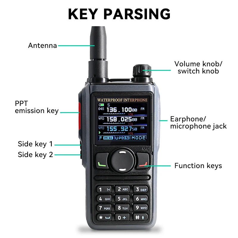 2024 Wholesale Waterproof Marine 10watt Hy Power Walkie Talky Portable Am Fm Uv Vhf Handheld Walkie Talkie Two Way Radio