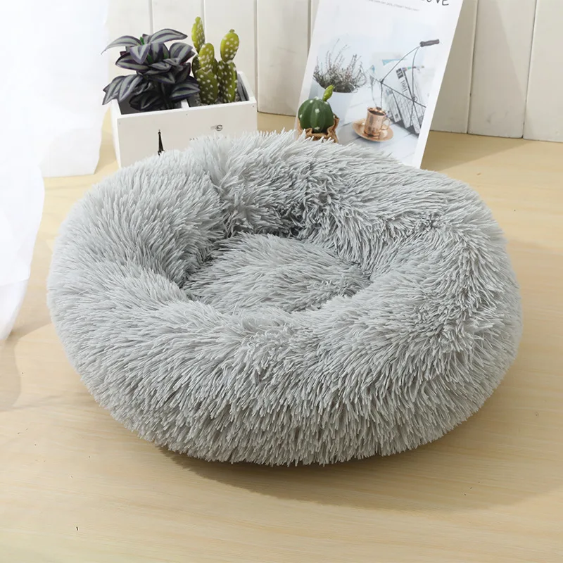 Small Dog Beds Washable Orthopedic Faux Fur Waterproof Donut Dog Bed Pet For Large Dogs