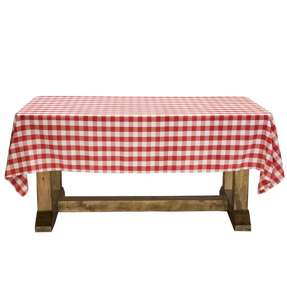 Picnic rectangular Polyester Checkered Tablecloth Party Table Cloth