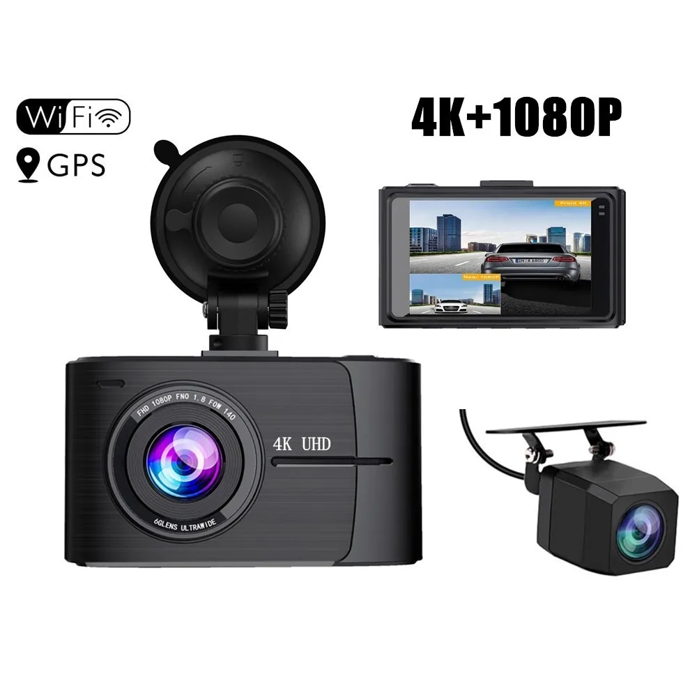 NTK96670 dual car cameras 2 channel Starlight night vision driving recorder IMX335 gps wifi nexar dashcam 4k car dash cam