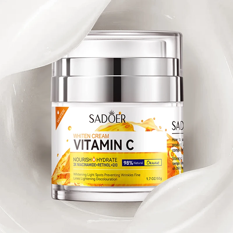 OEM SADOER Private Label Fruits Nourishing Skin Care Products Citrus Vitamin C Anti Aging Moisturizing Brightening Facial Cream